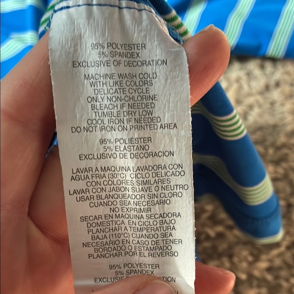 Callaway Blue and Green Polo Shirt with Classic Stripes - Picture 6 of 11